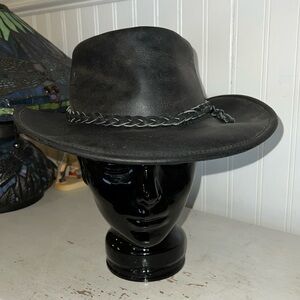 Walkabout Australia leather suede outback hat black